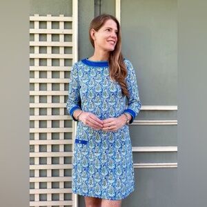 Cabana Life Shift Dress Palmetto Bluff Blue Green White Yellow Paisley UPF 50+